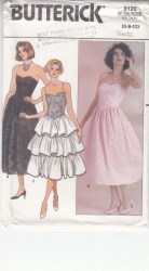 3120 LONG DROP WST STRAP/STRAPLSS FLARE DRESS,TIER PATTERN 12-16